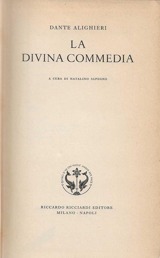 Divina Commedia - Dante Alighieri - copertina