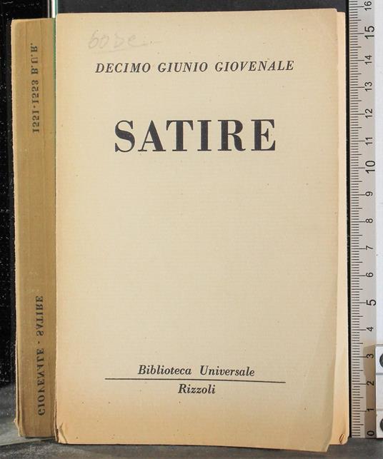 Satire - Decimo Giunio Giovenale - copertina