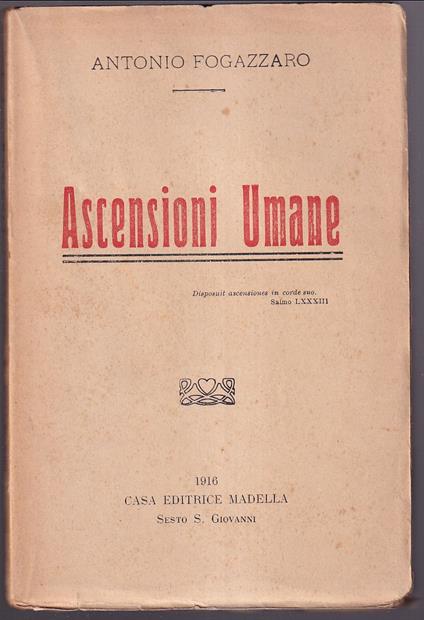 Ascensioni umane - Antonio Fogazzaro - copertina