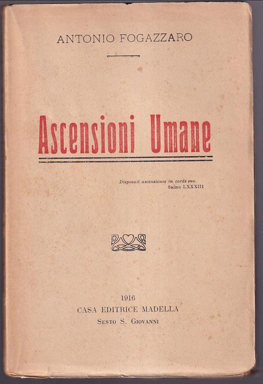 Ascensioni umane - Antonio Fogazzaro - copertina