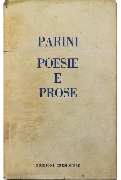 Poesie e prose - Giuseppe Parini - copertina