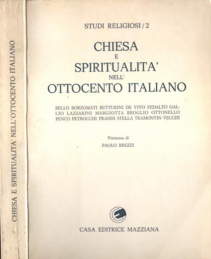 Chiesa e spiritualità nell' Ottocento italiano - copertina
