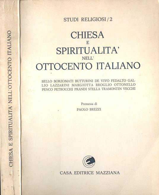Chiesa e spiritualità nell' Ottocento italiano - copertina