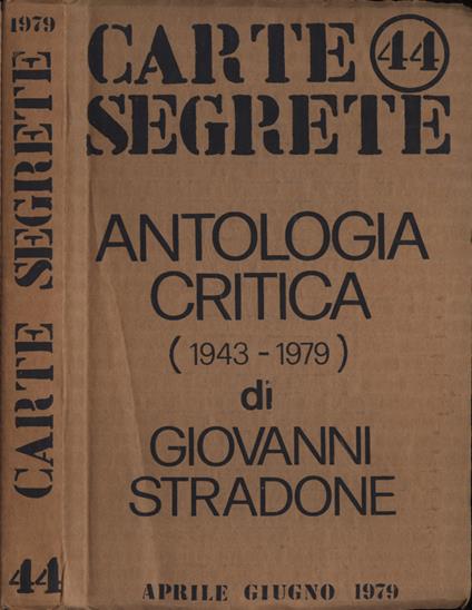Carte segrete n. 44 aprile - giugno 1979 - copertina