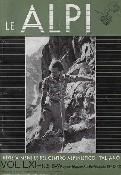 Le Alpi n. 5-6-7 Anno 1942 - copertina
