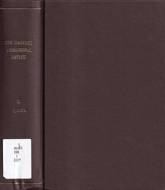 The Harvard Theological review, volume CI, anno 2008 - copertina