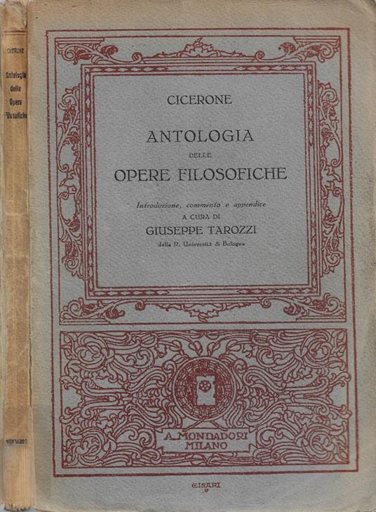 Antologia delle Opere Filosofiche - M. Tullio Cicerone - copertina