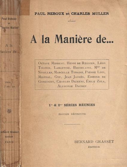A la maniere de… - copertina