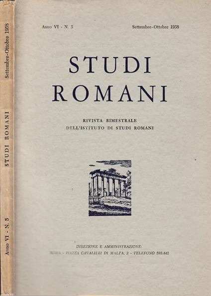 Studi romani 1958 - copertina