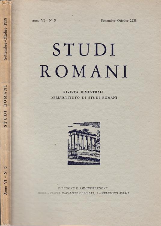 Studi romani 1958 - copertina