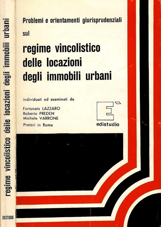 Regime vincolistico delle locazioni degli immobili urbani - copertina