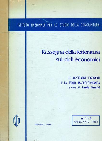 Rassegna della letteratura sui cicli economici. Anno XXIV, 1982, n.1/4 - copertina