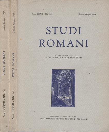 Studi romani 1989 - copertina