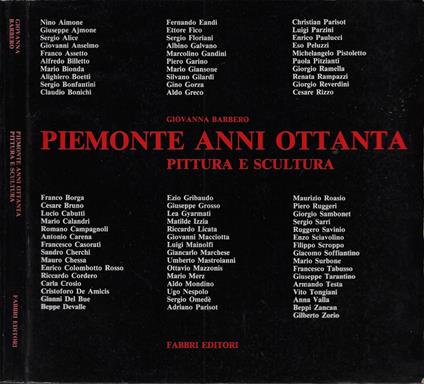 Piemonte anni ottanta. Pittura e scultura - Giovanna Barbero - copertina