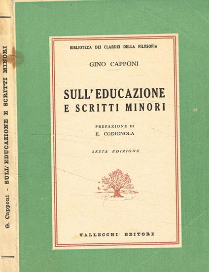 Sull'educazione e scritti minori - Gino Capponi - copertina