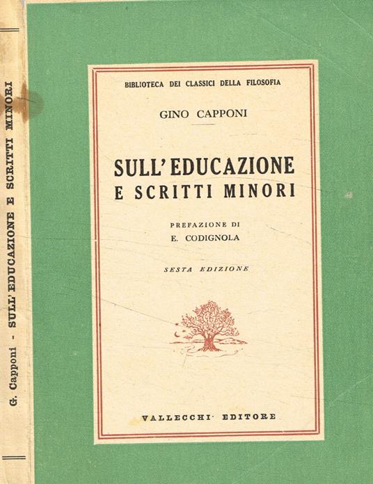 Sull'educazione e scritti minori - Gino Capponi - copertina