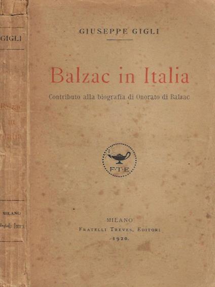 Balzac in Italia - Giuseppe Gigli - copertina