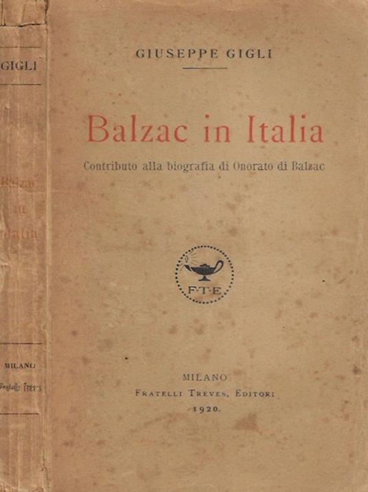 Balzac in Italia - Giuseppe Gigli - copertina