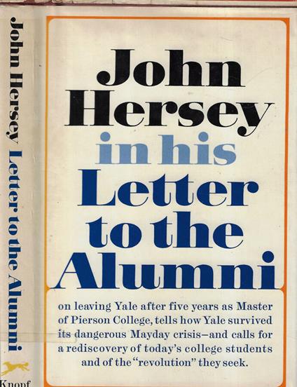 Letter to the alumni - John Hersey - copertina