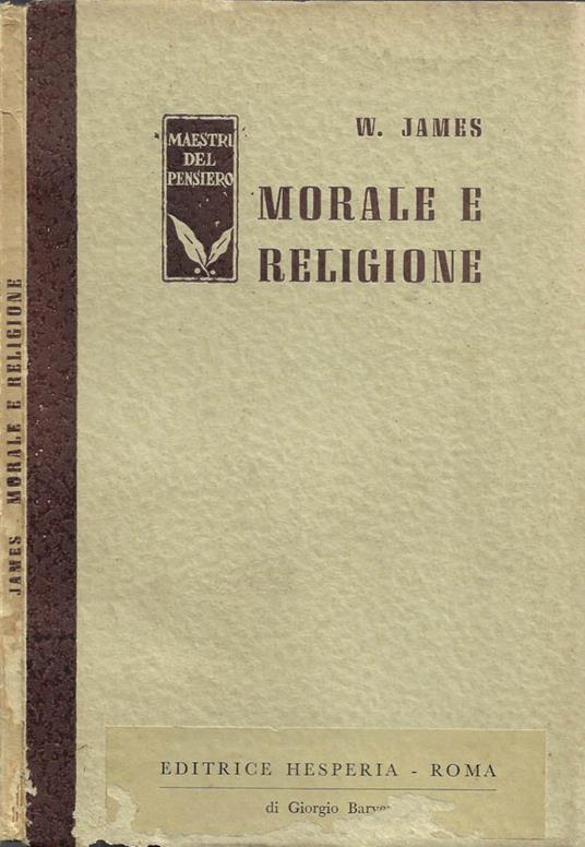 Morale e Religione - William James - copertina