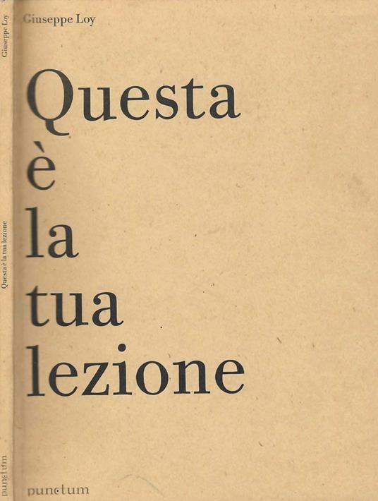 Questa è la tua lezione - Giuseppe Loy - copertina
