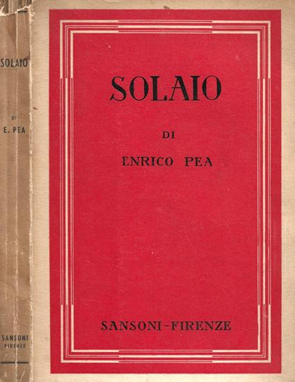 Solaio - Enrico Pea - copertina