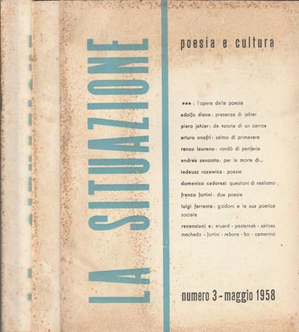 La situazione n 3,4,5 mag, lug, set 1958 - Alcide Paolini - copertina