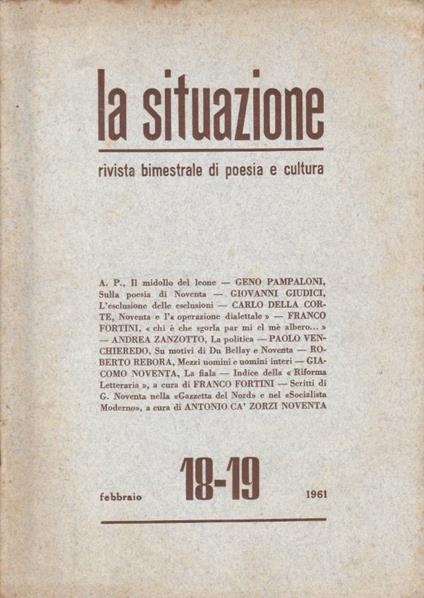 La situazione n 18-19, febbraio 1961 - Alcide Paolini - copertina