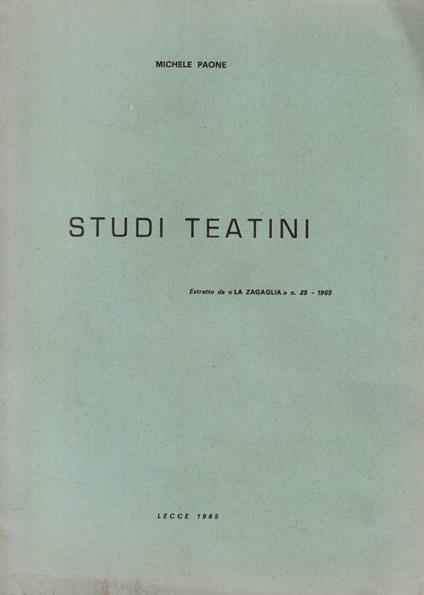 Studi teatini - Michele Paone - copertina