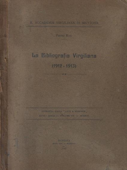 La Bibliografia Virgiliana (1912-1913) - Pietro Rasi - copertina