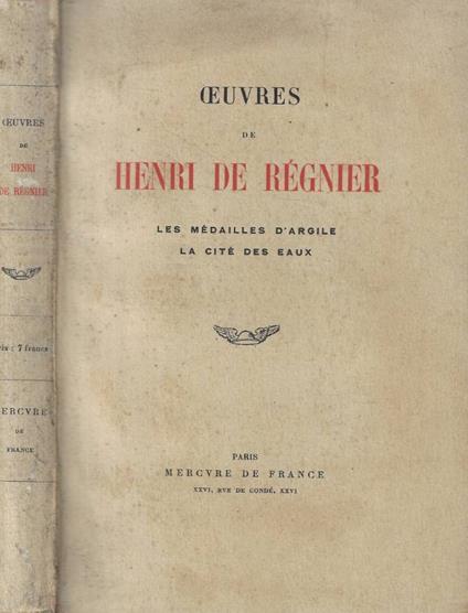 Les médailles d'argile- La cité des eaux - Henri de Régnier - copertina