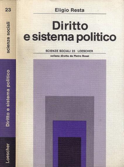 Diritto e sistema politico - Eligio Resta - copertina