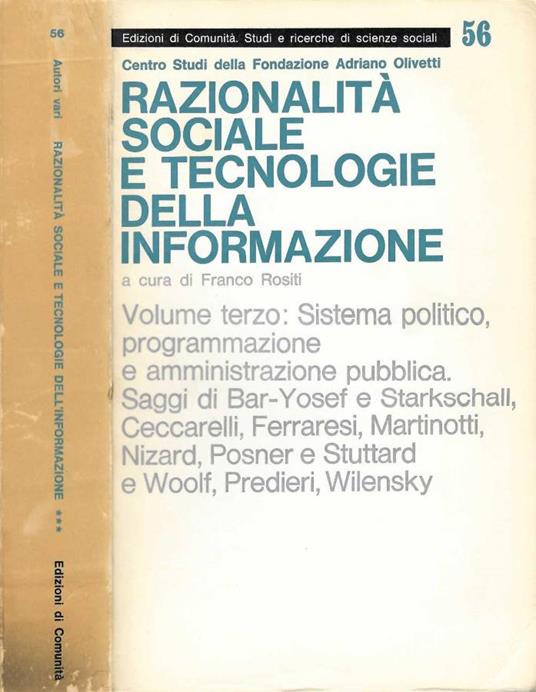 Razionalità sociale e tecnologie della informazione - Franco Rositi - copertina