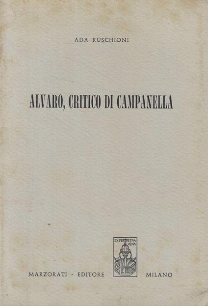 Alvaro, critico di Campanella - Ada Ruschioni - copertina