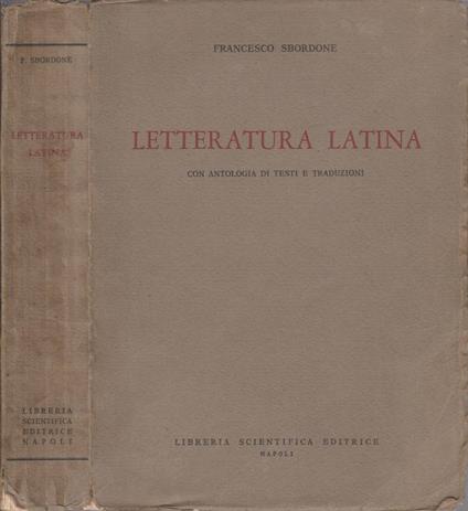 Letteratura latina - Francesco Sbordone - copertina