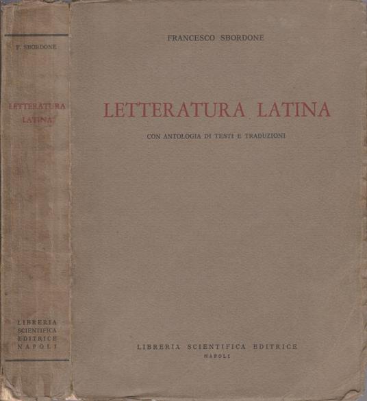 Letteratura latina - Francesco Sbordone - copertina