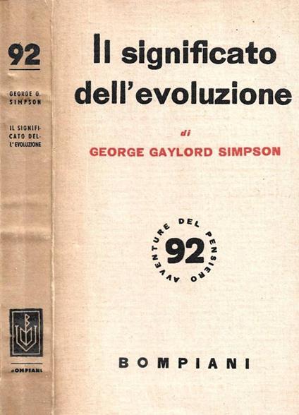 Il significato dell'evoluzione - George Gaylord Simpson - copertina