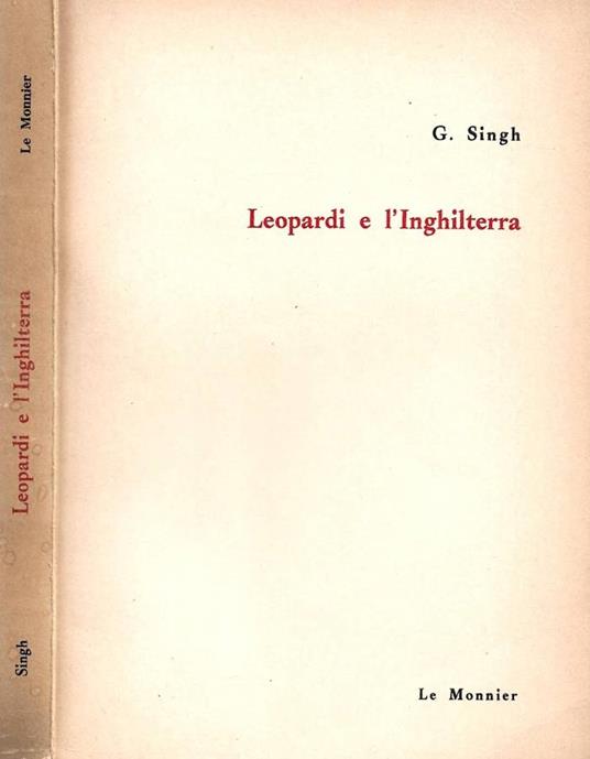 Leopardi e l'Inghilterra - G. Singh - copertina