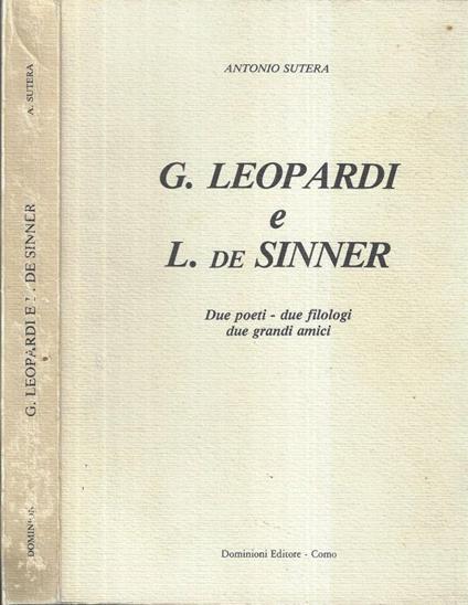 G. Leopardi e L. de Sinner ( Autografo ) - Antonio Sutera - copertina