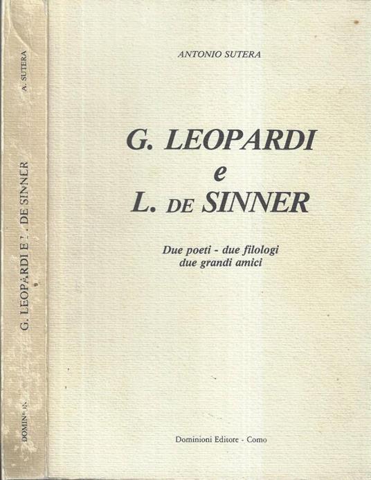 G. Leopardi e L. de Sinner ( Autografo ) - Antonio Sutera - copertina
