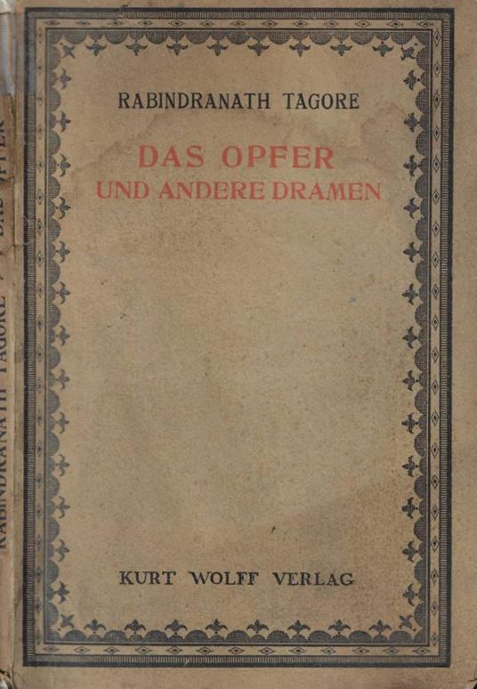 Das Opfer und Andere Dramen - Rabindranath Tagore - copertina