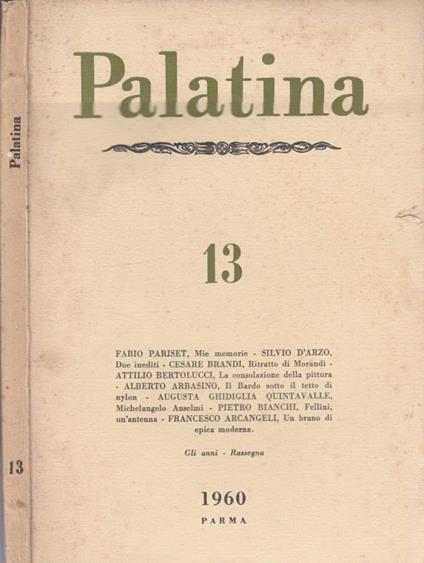 Palatina anno IV, n 13, gen-mar 1960 - Roberto Tassi - copertina
