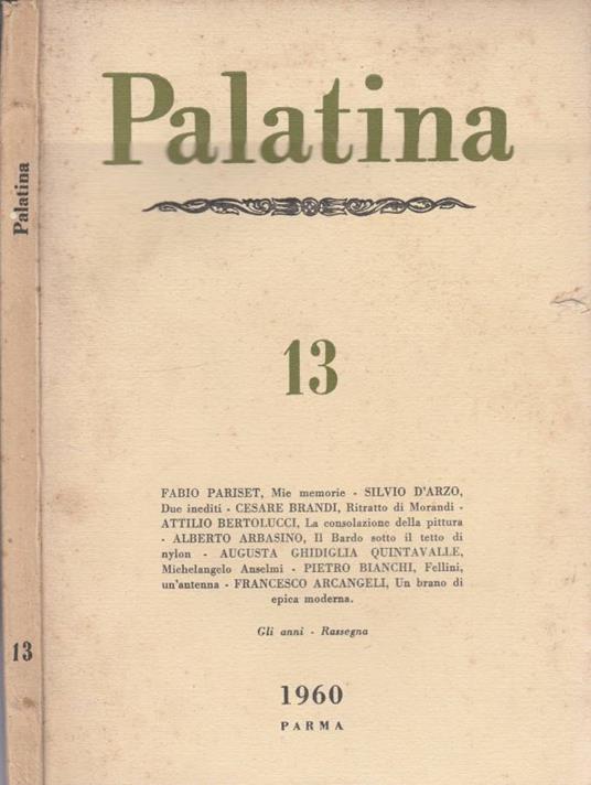 Palatina anno IV, n 13, gen-mar 1960 - Roberto Tassi - copertina