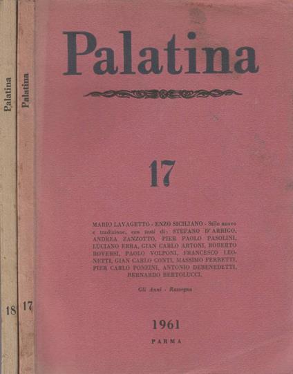 Palatina anno V, n 17,18, gen-mar, apr-giu 1960 - Roberto Tassi - copertina