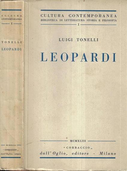 Leopardi - Luigi Tonelli - copertina