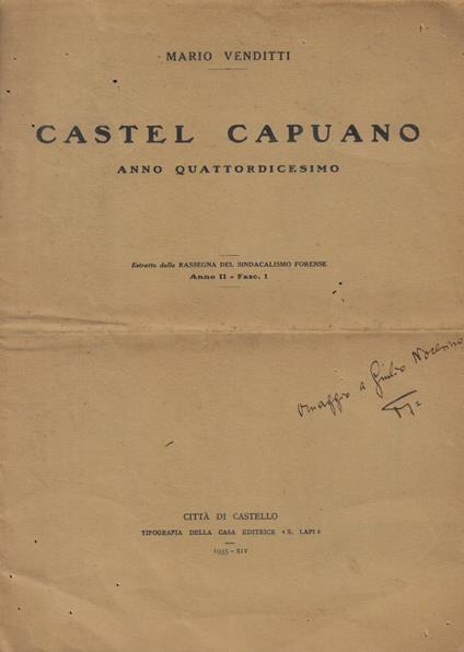 Castel Capuano - Mario Venditti - copertina