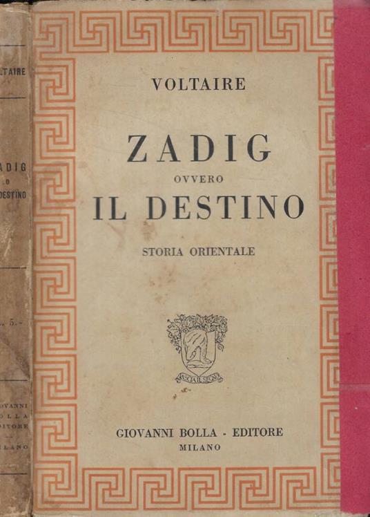 Zadig ovvero il destino - Voltaire - copertina