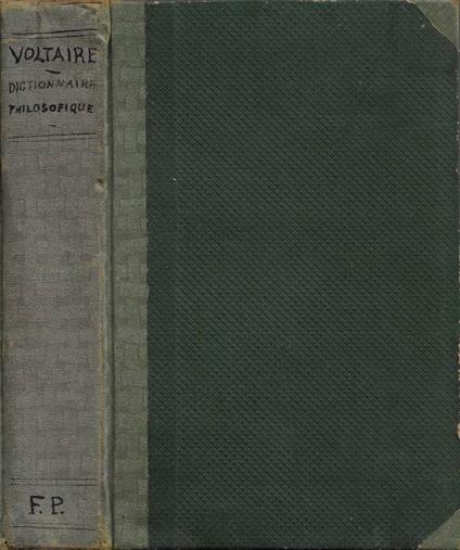 Dictionnaire Philosophique - Voltaire - copertina