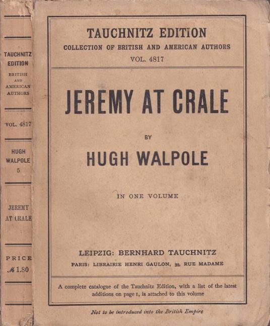 Jeremy at crale - Hugh Walpole - copertina