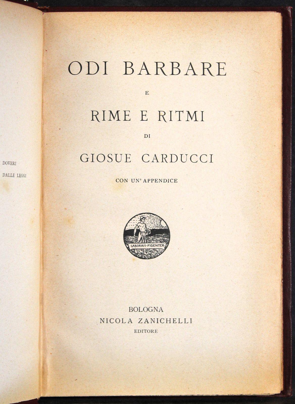 Odi Barbare e rime e ritmi